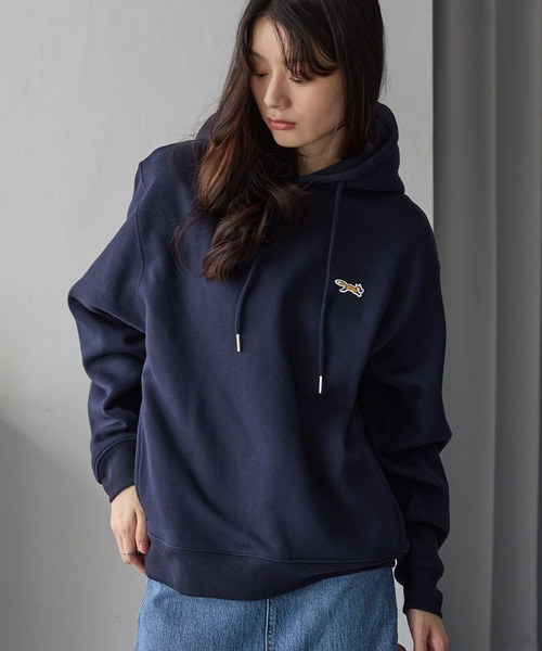 PENNEYS（ぺニーズ）の「PENNEYS/ペニーズ 別注 THE FOX ロゴ ワンポイント刺繍 オーバーサイズシームポケットプルオーバーパーカー（パーカー・レディース・ナチュラル/ライトグレー/ワイン/ブラウン系/ブラック/ネイビー・S/L/M）」の21枚目の写真