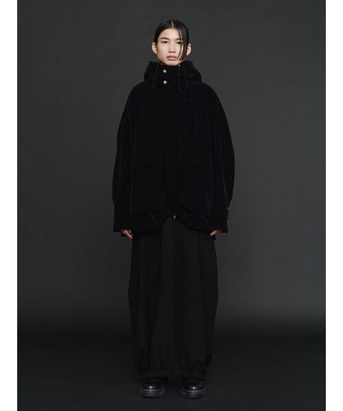 VELVET HEM GATHER HOOD CT 【セットアップ着用可能