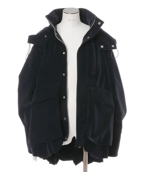 UN3D.（アンスリード）の「VELVET HEM GATHER HOOD CT / ベルベットヘムギャザーフードコート（その他アウター・レディース・キャメル/ブラック・FREE）」の8枚目の写真
