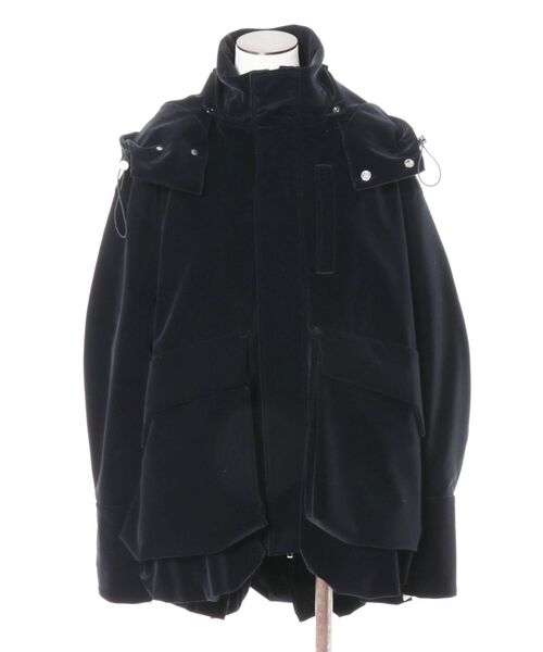 UN3D.（アンスリード）の「VELVET HEM GATHER HOOD CT / ベルベットヘムギャザーフードコート（その他アウター・レディース・キャメル/ブラック・FREE）」の9枚目の写真