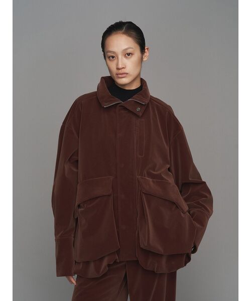 セール】VELVET HEM GATHER HOOD CT / ベルベットヘムギャザーフード