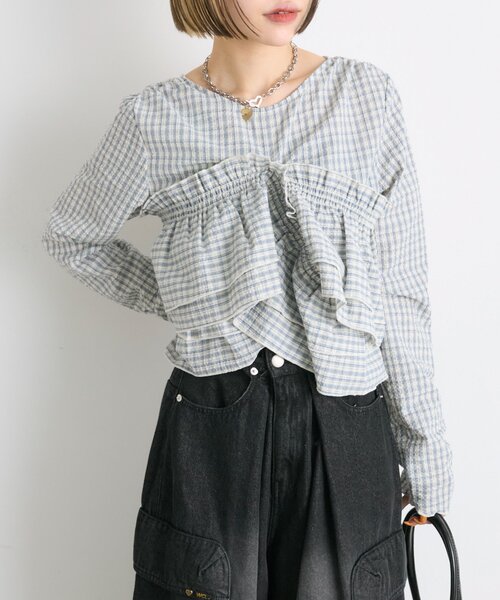 w closet（ダブルクローゼット）の「【25AW】マルチウェイ長袖ブラウス（シャツ/ブラウス・レディース・ブラック/アイボリー/ブルー/ブラウン/グリーン/ピンク・FREE）」の6枚目の写真