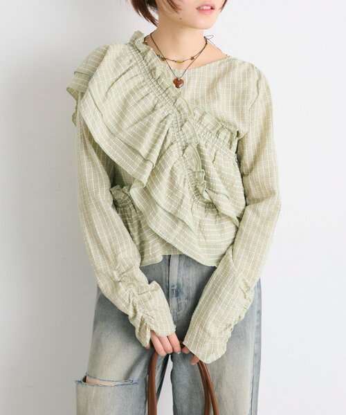 w closet（ダブルクローゼット）の「【25AW】マルチウェイ長袖ブラウス（シャツ/ブラウス・レディース・ブラック/アイボリー/ブルー/ブラウン/グリーン/ピンク・FREE）」の5枚目の写真