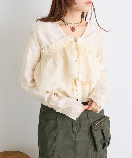w closet（ダブルクローゼット）の「【25AW】マルチウェイ長袖ブラウス（シャツ/ブラウス・レディース・ブラック/アイボリー/ブルー/ブラウン/グリーン/ピンク・FREE）」の14枚目の写真