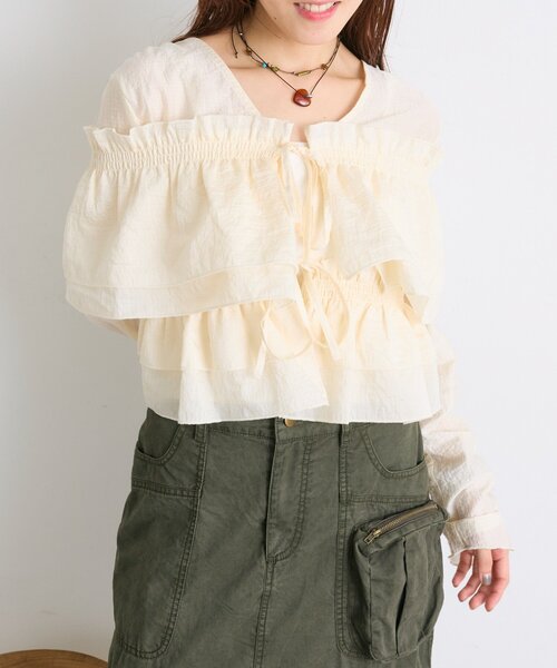 w closet（ダブルクローゼット）の「【25AW】マルチウェイ長袖ブラウス（シャツ/ブラウス・レディース・ブラック/アイボリー/ブルー/ブラウン/グリーン/ピンク・FREE）」の15枚目の写真
