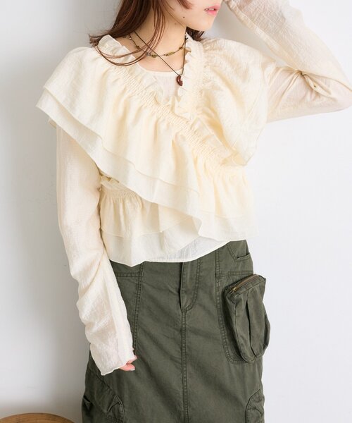 w closet（ダブルクローゼット）の「【25AW】マルチウェイ長袖ブラウス（シャツ/ブラウス・レディース・ブラック/アイボリー/ブルー/ブラウン/グリーン/ピンク・FREE）」の16枚目の写真