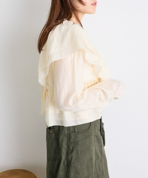 w closet（ダブルクローゼット）の「【25AW】マルチウェイ長袖ブラウス（シャツ/ブラウス・レディース・ブラック/アイボリー/ブルー/ブラウン/グリーン/ピンク・FREE）」の17枚目の写真