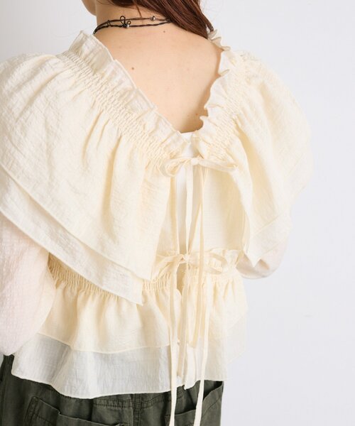 w closet（ダブルクローゼット）の「【25AW】マルチウェイ長袖ブラウス（シャツ/ブラウス・レディース・ブラック/アイボリー/ブルー/ブラウン/グリーン/ピンク・FREE）」の19枚目の写真