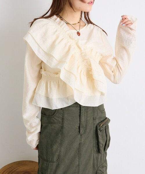 w closet（ダブルクローゼット）の「【25AW】マルチウェイ長袖ブラウス（シャツ/ブラウス・レディース・ブラック/アイボリー/ブルー/ブラウン/グリーン/ピンク・FREE）」の21枚目の写真