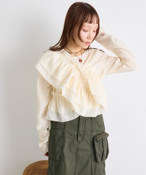 w closet（ダブルクローゼット）の「【25AW】マルチウェイ長袖ブラウス（シャツ/ブラウス・レディース・ブラック/アイボリー/ブルー/ブラウン/グリーン/ピンク・FREE）」の22枚目の写真