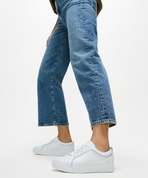 RALLY CRYSTAL-TRIM LEATHER SNEAKERS / RALLY クリスタル トリム