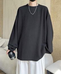 【FVLMEN】stripe emboss design longsleeve Tee/ストライプ エンボス ロングスリーブ T