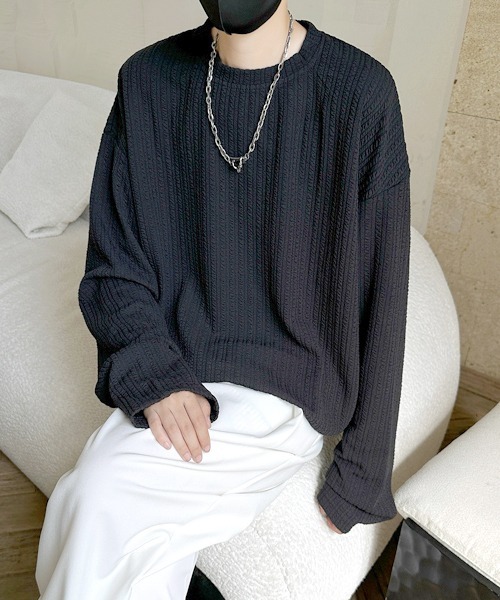 FVLMEN(フルメン)の「【FVLMEN】stripe emboss design longsleeve Tee/ストライプ エンボス ロングスリーブ T(Tシャツ/カットソー・メンズ・ホワイト/ブラック/グレー・MEDIUM/LARGE/X-LARGE)」の20枚目の写真