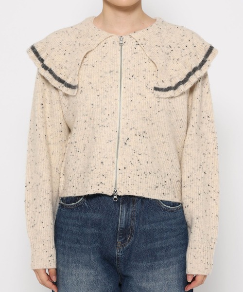フリルZIPカーディガン 581123（ニット/セーター）｜LOWRYS
