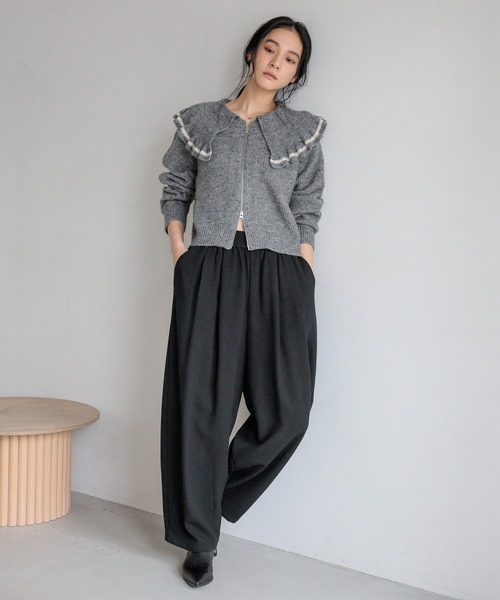 セール】フリルZIPカーディガン 581123（ニット/セーター）｜LOWRYS