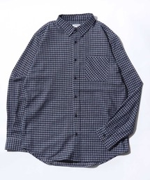 オンブレチェック・ミニブロックチェックシャツ/長袖ビエラシャツ メンズ レディース ユニセックス