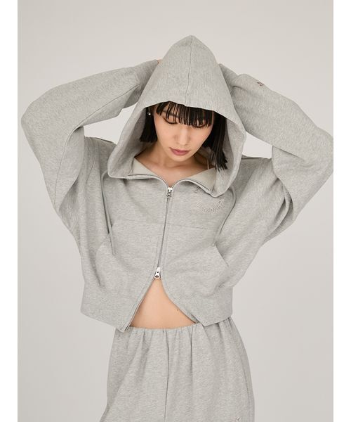 NEW BALANCE（ニューバランス）の「【New Balance for emmi】ダブルジップフーディースウェット（スウェット・レディース・グレー・M）」の2枚目の写真