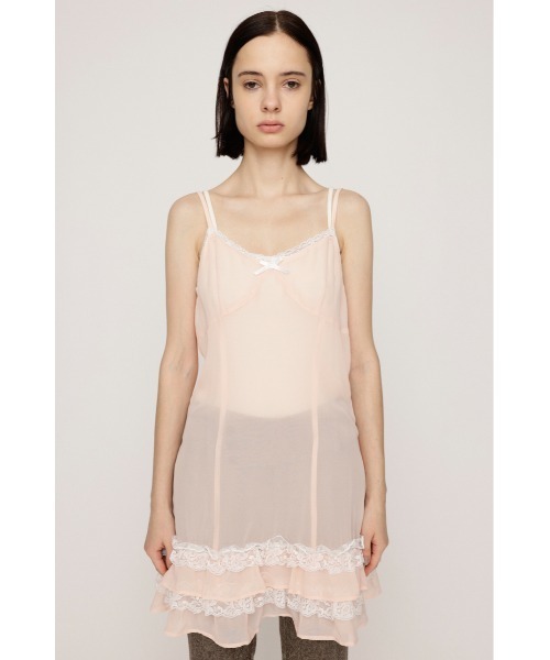 SLY(スライ)の「FRILL CAMI S/DRESS フリル キャミ ショートドレス 秋服 冬服 キャミワンピース 秋服 冬服(ワンピース・レディース・アイボリー/ピンク・FREE)」の9枚目の写真