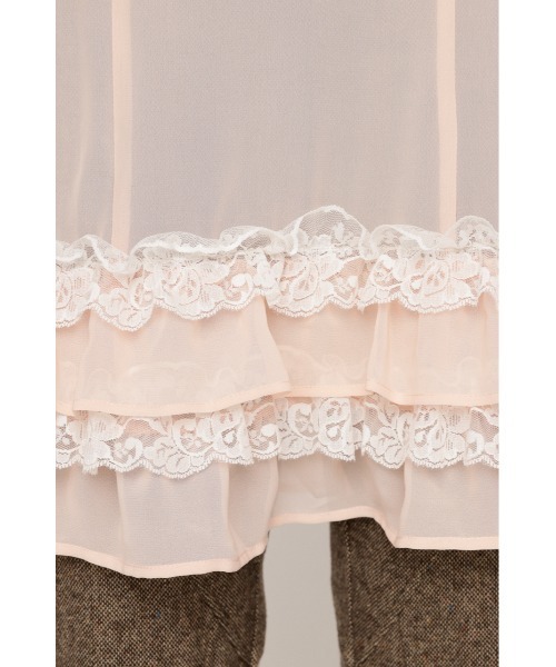 SLY(スライ)の「FRILL CAMI S/DRESS フリル キャミ ショートドレス 秋服 冬服 キャミワンピース 秋服 冬服(ワンピース・レディース・アイボリー/ピンク・FREE)」の14枚目の写真