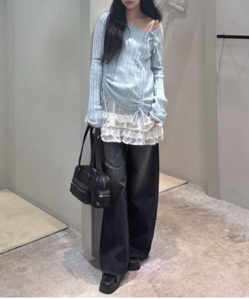 SLY(スライ)の「FRILL CAMI S/DRESS フリル キャミ ショートドレス 秋服 冬服 キャミワンピース 秋服 冬服(ワンピース・レディース・アイボリー/ピンク・FREE)」の16枚目の写真