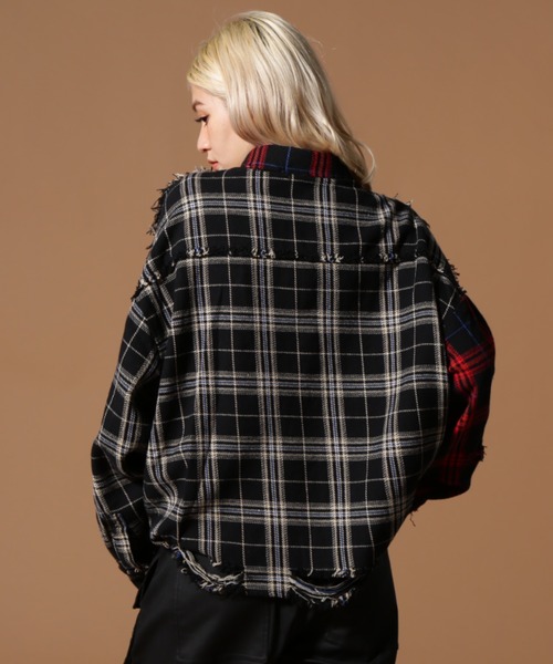 DANKE SCHON（ダンケシェーン）の「DankeSchon/ダンケシェーン/FLANNEL SHIRTS（シャツ/ブラウス・レディース・ベージュ/ブラック/ネイビー・L/M）」の5枚目の写真