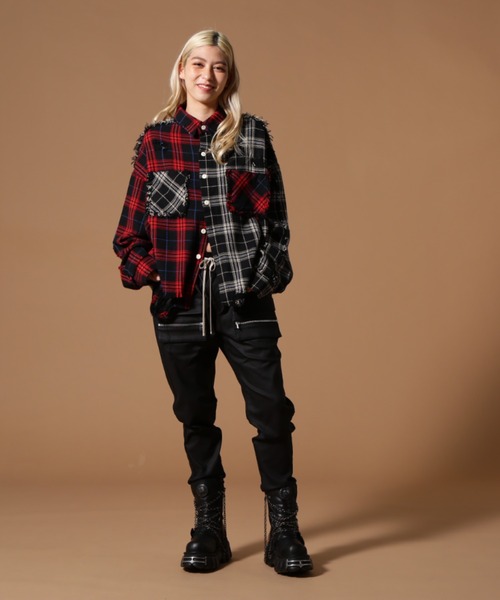 DANKE SCHON（ダンケシェーン）の「DankeSchon/ダンケシェーン/FLANNEL SHIRTS（シャツ/ブラウス・レディース・ベージュ/ブラック/ネイビー・L/M）」の6枚目の写真