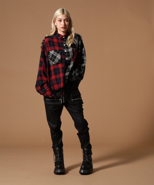 DANKE SCHON（ダンケシェーン）の「DankeSchon/ダンケシェーン/FLANNEL SHIRTS（シャツ/ブラウス・レディース・ベージュ/ブラック/ネイビー・L/M）」の7枚目の写真