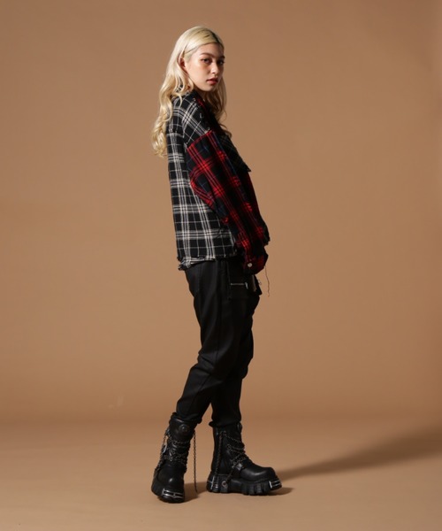 DANKE SCHON（ダンケシェーン）の「DankeSchon/ダンケシェーン/FLANNEL SHIRTS（シャツ/ブラウス・レディース・ベージュ/ブラック/ネイビー・L/M）」の8枚目の写真