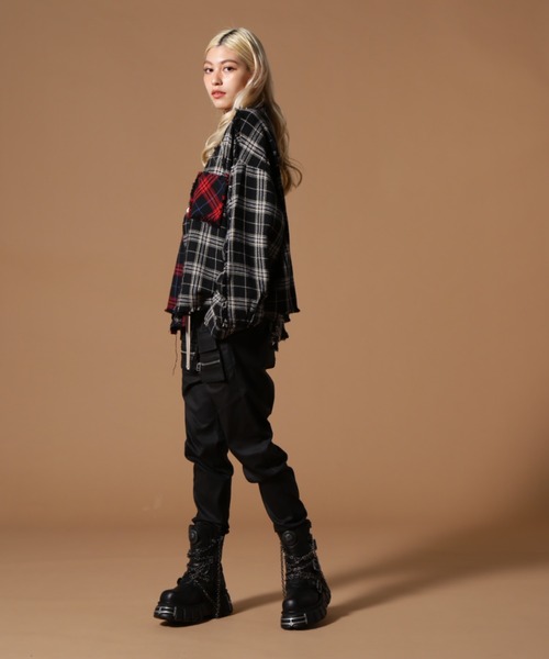 DANKE SCHON（ダンケシェーン）の「DankeSchon/ダンケシェーン/FLANNEL SHIRTS（シャツ/ブラウス・レディース・ベージュ/ブラック/ネイビー・L/M）」の9枚目の写真