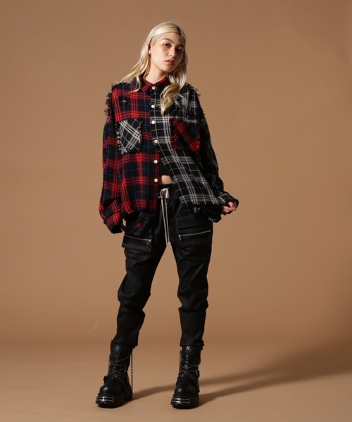 DANKE SCHON（ダンケシェーン）の「DankeSchon/ダンケシェーン/FLANNEL SHIRTS（シャツ/ブラウス・レディース・ベージュ/ブラック/ネイビー・L/M）」の10枚目の写真