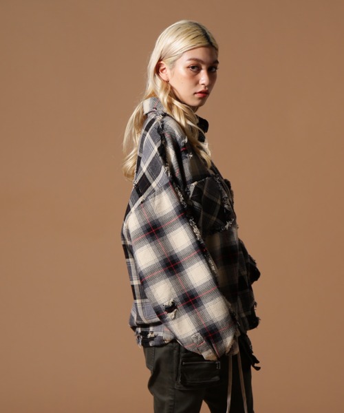 DANKE SCHON（ダンケシェーン）の「DankeSchon/ダンケシェーン/FLANNEL SHIRTS（シャツ/ブラウス・レディース・ベージュ/ブラック/ネイビー・L/M）」の12枚目の写真