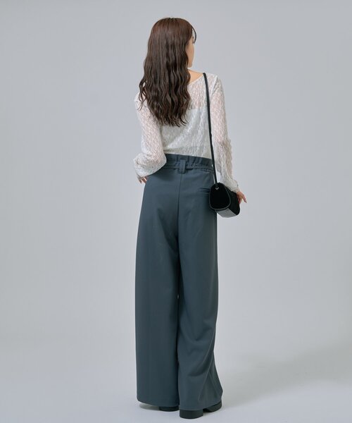 mystic（ミスティック）の「【肌触りよく伸縮性もあり◎/レイヤードスタイルにも】レースプルオーバー（Tシャツ/カットソー・レディース・ベージュ/オフホワイト/ブラック・FREE）」の18枚目の写真