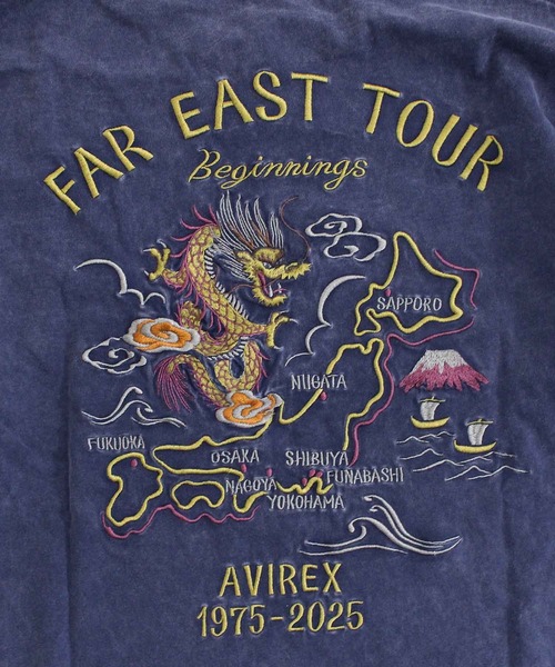 AVIREX（アヴィレックス）の「SOUVENIR COLLECTION-WASHED T-SHIRT 'FAR EAST TOUR'（Tシャツ/カットソー・メンズ・ネイビー・M/L/XL/XXL）」の3枚目の写真