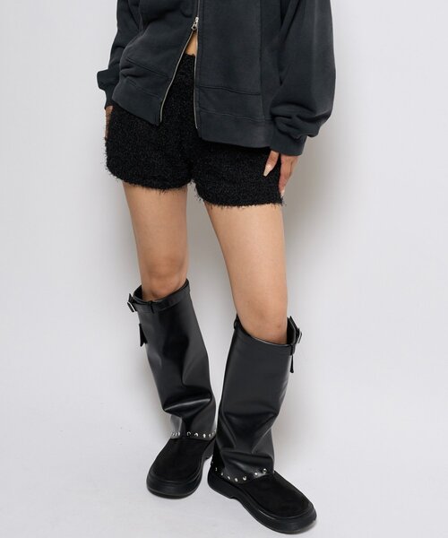 WHO'S WHO gallery（フーズフーギャラリー）の「シャギーニットショーツ（その他パンツ・レディース・ブラック/ホワイト/ブラウン・FREE）」の17枚目の写真