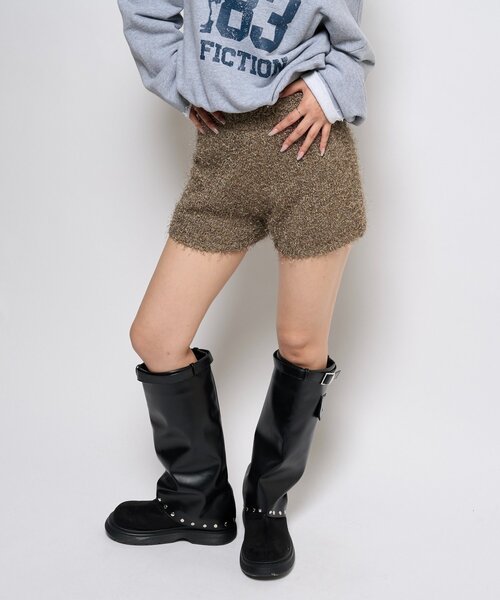 WHO'S WHO gallery（フーズフーギャラリー）の「シャギーニットショーツ（その他パンツ・レディース・ブラック/ホワイト/ブラウン・FREE）」の10枚目の写真
