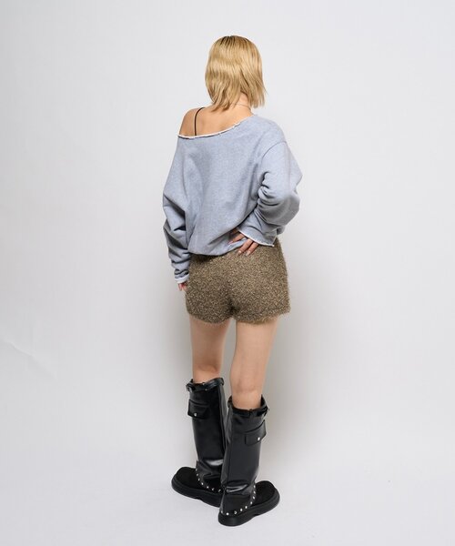 WHO'S WHO gallery（フーズフーギャラリー）の「シャギーニットショーツ（その他パンツ・レディース・ブラック/ホワイト/ブラウン・FREE）」の8枚目の写真