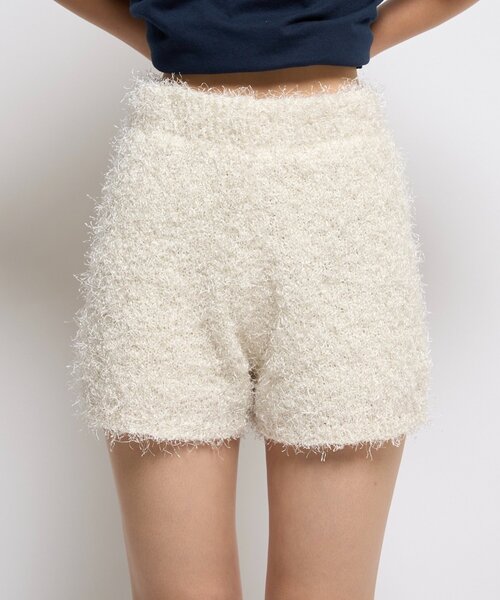 WHO'S WHO gallery（フーズフーギャラリー）の「シャギーニットショーツ（その他パンツ・レディース・ブラック/ホワイト/ブラウン・FREE）」の7枚目の写真