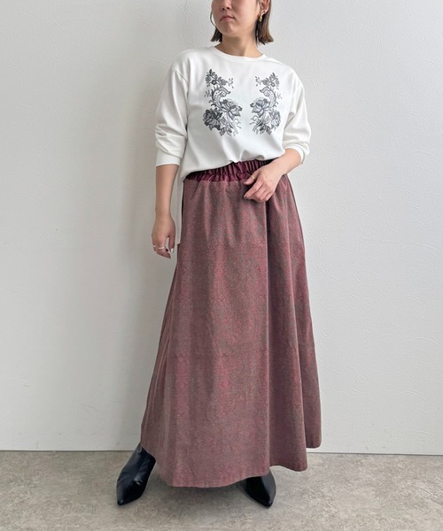 LHELBIE(レルビエ)の「コーデュロイフレアスカート(スカート・レディース・グレー/ネイビー/レッド・M)」の22枚目の写真