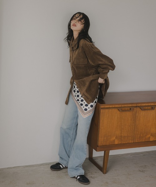 210nouve（トゥージュヌーブ）の「コーデュロイ オーバーサイズ シャツ（シャツ/ブラウス・レディース・アイボリー/ブラウン/グレー・FREE）」の5枚目の写真