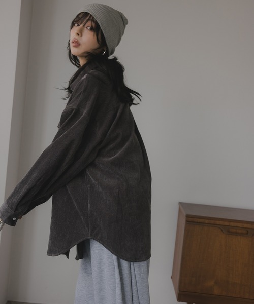 210nouve（トゥージュヌーブ）の「コーデュロイ オーバーサイズ シャツ（シャツ/ブラウス・レディース・アイボリー/ブラウン/グレー・FREE）」の16枚目の写真