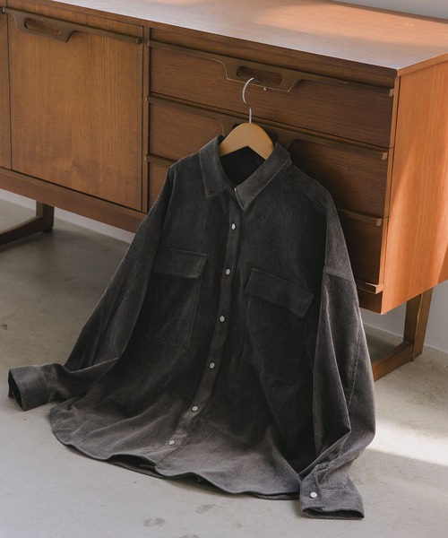 210nouve（トゥージュヌーブ）の「コーデュロイ オーバーサイズ シャツ（シャツ/ブラウス・レディース・アイボリー/ブラウン/グレー・FREE）」の19枚目の写真