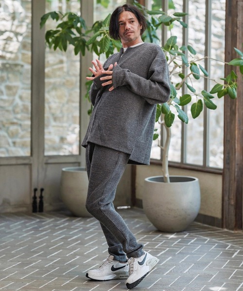 CAMBIO（カンビオ）の「mlt5428-Big Waffle Knit saw Zipper Henley Neck Pullover ワッフル二ットソープルオーバー(A57125cmb)（Tシャツ/カットソー・メンズ・ブラック/キナリ/チャコール・S/M/L）」の16枚目の写真