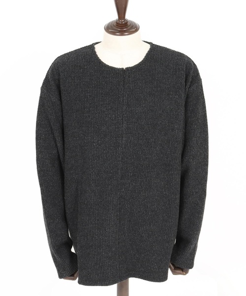 CAMBIO（カンビオ）の「mlt5428-Big Waffle Knit saw Zipper Henley Neck Pullover ワッフル二ットソープルオーバー(A57125cmb)（Tシャツ/カットソー・メンズ・ブラック/キナリ/チャコール・S/M/L）」の20枚目の写真