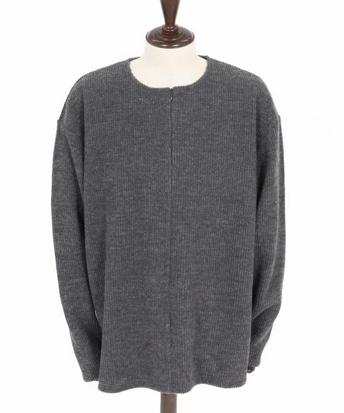 CAMBIO（カンビオ）の「mlt5428-Big Waffle Knit saw Zipper Henley Neck Pullover ワッフル二ットソープルオーバー(A57125cmb)（Tシャツ/カットソー・メンズ・ブラック/キナリ/チャコール・S/M/L）」の21枚目の写真