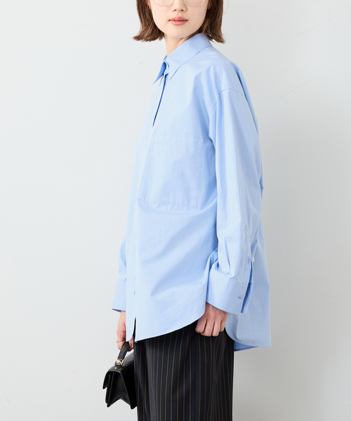 2023SS ドゥーズィエムクラス Deuxieme Classe Ambience SHIRT アンビエンス シャツ ｜サックスブルー ブラウス【2400014795172】 DEUXIEME CLASSE - 2023SS ドゥーズィエムクラス Deuxieme Classe