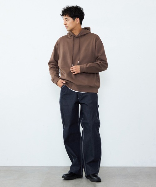 Lee(リー)の「Lee/リー ダンボールニット フーディー(パーカー・メンズ・ブラウン/オフホワイト/ブラック・MEDIUM/LARGE/X-LARGE/SMALL)」の8枚目の写真