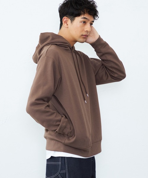 Lee(リー)の「Lee/リー ダンボールニット フーディー(パーカー・メンズ・ブラウン/オフホワイト/ブラック・MEDIUM/LARGE/X-LARGE/SMALL)」の14枚目の写真