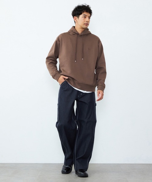 Lee(リー)の「Lee/リー ダンボールニット フーディー(パーカー・メンズ・ブラウン/オフホワイト/ブラック・MEDIUM/LARGE/X-LARGE/SMALL)」の9枚目の写真