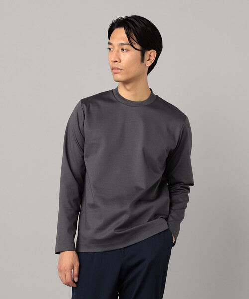 COMME CA MEN（コムサメン）の「シルキーポンチ長袖ジャケTシャツ（Tシャツ/カットソー・メンズ・ホワイト/チャコールグレー/ブラック・M/L）」の14枚目の写真