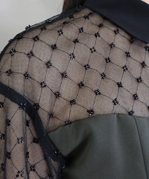 DONOBAN(ドノバン)の「【ANDRESD】cross beads shirt like dress 結婚式 パーティードレス オケージョンドレス お呼ばれ 二次会 成人式 同窓会(ドレス・レディース・カーキ/ブラック/チャコール・S/M/L)」の8枚目の写真